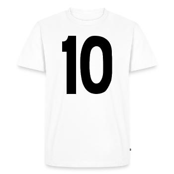 10 Ten - Men's Premium Organic T-Shirt - white - Front - Nico (187cm)