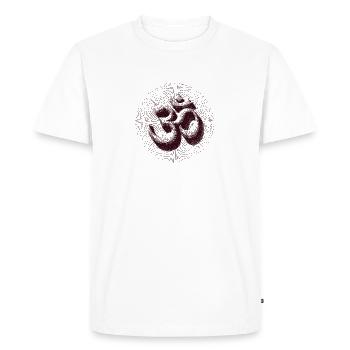 Vintage Om Symbol Engraving Style Brown - Men's Premium Organic T-Shirt - white - Front - Nico (187cm)