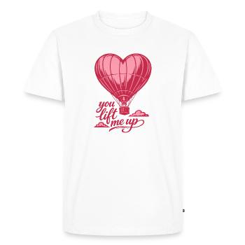 Tu me soutiens | Cœur en ballon - Saint-Valentin - T-shirt Premium bio Homme - blanc - Devant - Nico (187cm)