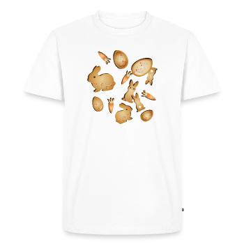 Motifs de biscuits de Pâques avec Bunny & Egg - T-shirt Premium bio Homme - blanc - Devant - Nico (187cm)