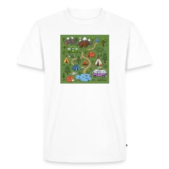 Illustration d’aventure de camping en forêt - T-shirt Premium bio Homme - blanc - Devant - Nico (187cm)