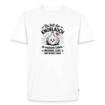 Tu es l’ail intense dans ma vie - T-shirt Premium bio Homme - blanc - Devant - Nico (187cm)