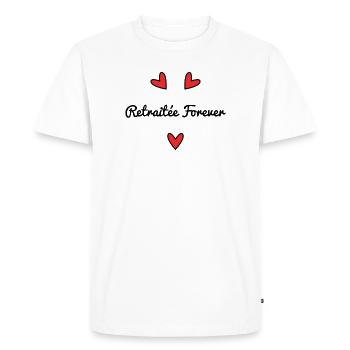 RETIRED. RETIREMENT. HAPPY RETIREMENT. CYCLING - Men's Premium Organic T-Shirt - white - Front - Nico (187cm)