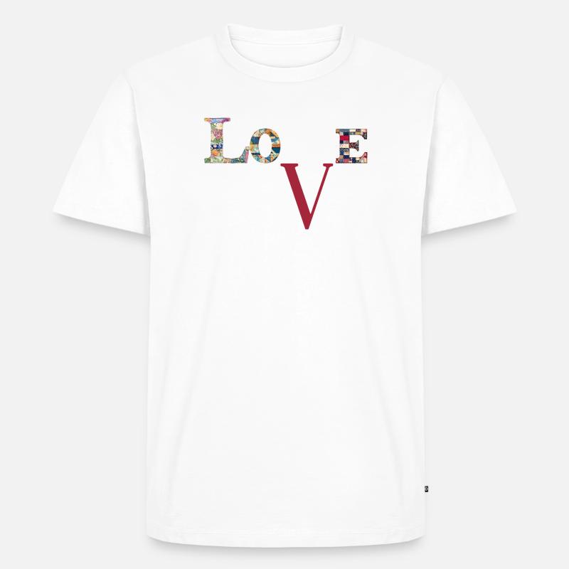 Love Patchwork Typography - Men's Premium Organic T-Shirt - white