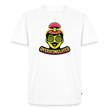 Overstimulated Neon Head - Men's Premium Organic T-Shirt - white - Front - Nico (187cm)