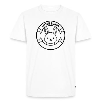 Badge du logo du petit lapin Mignon - T-shirt Premium bio Homme - blanc - Devant - Nico (187cm)