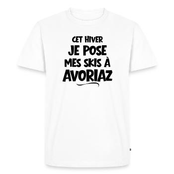 domaine skiable, ski, Avoriaz - T-shirt Premium bio Homme - blanc - Devant - Nico (187cm)