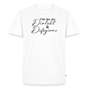 Dialecte et difigiano - jeu de mots bavarois - T-shirt Premium bio Homme - blanc - Devant - Nico (187cm)