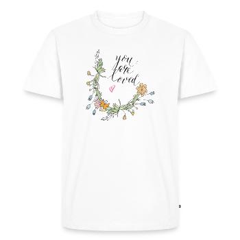 Vrille de fleur - T-shirt Premium bio Homme - blanc - Devant - Nico (187cm)