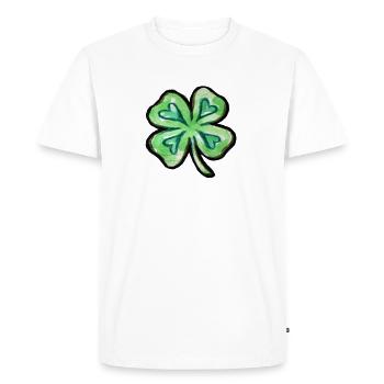 Lime Watercolor Shamrock - Men's Premium Organic T-Shirt - white - Front - Nico (187cm)