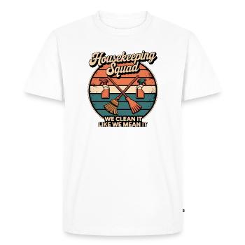 Conception de nettoyage amusante - T-shirt Premium bio Homme - blanc - Devant - Nico (187cm)