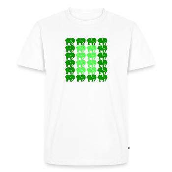 Éléphant - T-shirt Premium bio Homme - blanc - Devant - Nico (187cm)