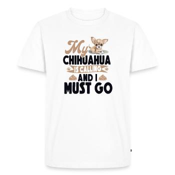 Chihuahua Chihuahueño Mon Chihuahua - T-shirt Premium bio Homme - blanc - Devant - Nico (187cm)