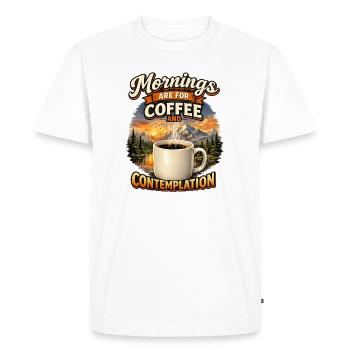 Les matins sont faits pour le café - Amoureux du café - T-shirt Premium bio Homme - blanc - Devant - Nico (187cm)