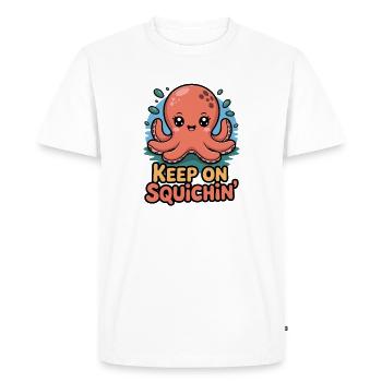Dessin animé Squichin Kraken continue - T-shirt Premium bio Homme - blanc - Devant - Nico (187cm)