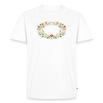 Cadre floral printanier avec fleurs - T-shirt Premium bio Homme - blanc - Devant - Nico (187cm)