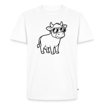 Cool Cow Sunglasses Casual Vector - Men's Premium Organic T-Shirt - white - Front - Nico (187cm)