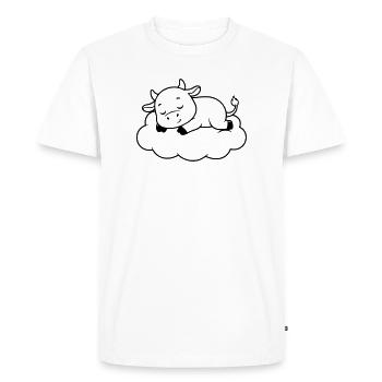 Nuage de Vache endormi Bébé de rêve - T-shirt Premium bio Homme - blanc - Devant - Nico (187cm)