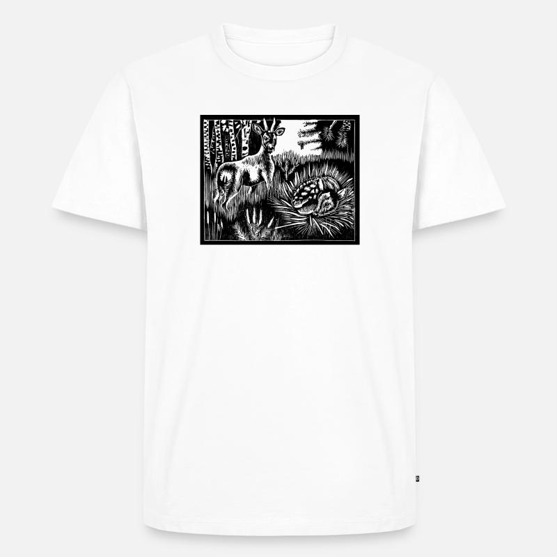 Alfabeest-Rehe - Männer Premium Bio T-Shirt - Weiß