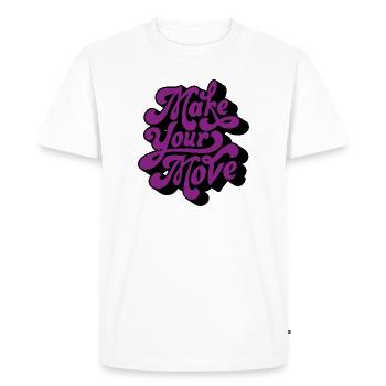 Faites votre mouvement rétro - T-shirt Premium bio Homme - blanc - Devant - Nico (187cm)