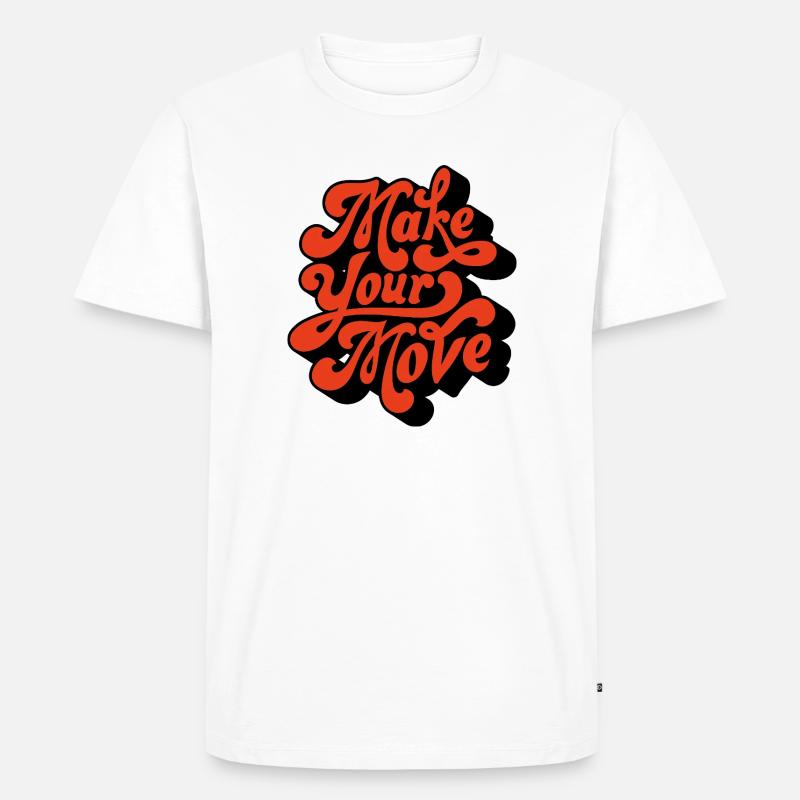 Make Your Move Retro Script - Men's Premium Organic T-Shirt - white