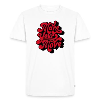 Make Your Love Retro Script - Men's Premium Organic T-Shirt - white - Front - Nico (187cm)