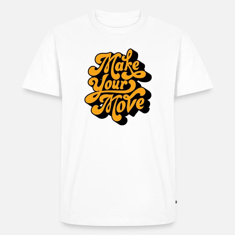 Make Your Move Retro Script - Men's Premium Organic T-Shirt - white