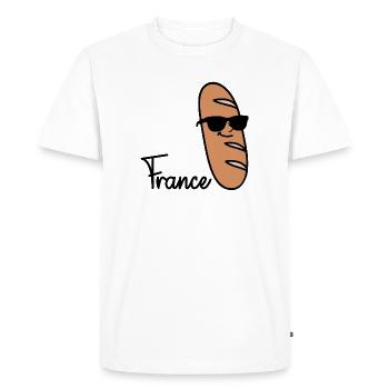 France Baguette - Men's Premium Organic T-Shirt - white - Front - Nico (187cm)
