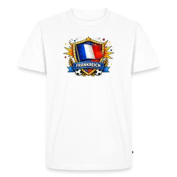 French flag in football shield - Men's Premium Organic T-Shirt - white - Front - Nico (187cm)
