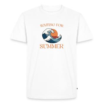 Waiting For Summer - Men's Premium Organic T-Shirt - white - Front - Nico (187cm)