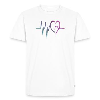 Cœur ECG à gradient - T-shirt Premium bio Homme - blanc - Devant - Nico (187cm)