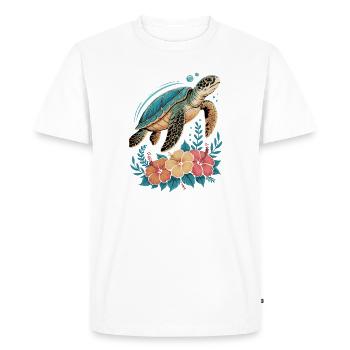 Sea Turtle Ocean Addict Design - T-shirt Premium bio Homme - blanc - Devant - Nico (187cm)
