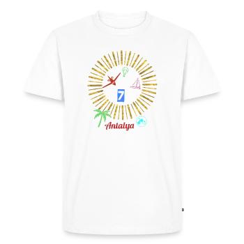 Antalya Beach Magic Circle - Men's Premium Organic T-Shirt - white - Front - Nico (187cm)