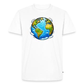 Planète Terre - T-shirt Premium bio Homme - blanc - Devant - Nico (187cm)