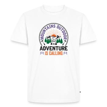 Mountains - Adventure is Calling - Men's Premium Organic T-Shirt - white - Front - Nico (187cm)