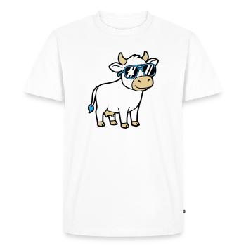 Cool Cow Sunglasses Casual Vector - Men's Premium Organic T-Shirt - white - Front - Nico (187cm)