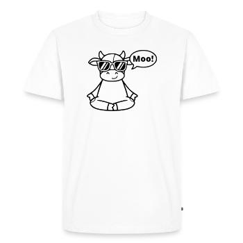 Yoga Vache Méditation Moo Vecteur de bande dessinée - T-shirt Premium bio Homme - blanc - Devant - Nico (187cm)