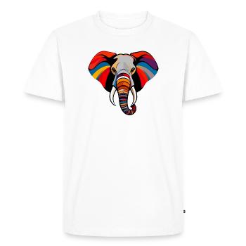 Art coloré de tête d’éléphant Motif pop art d’éléphant - T-shirt Premium bio Homme - blanc - Devant - Nico (187cm)