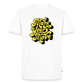Make Your Move – Neon Script - Men's Premium Organic T-Shirt - white - Front - Nico (187cm)