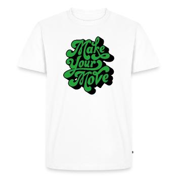 Make Your Move – Retro Handtext - Men's Premium Organic T-Shirt - white - Front - Nico (187cm)