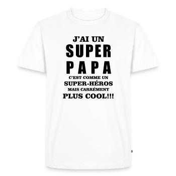 Super papa - T-shirt Premium bio Homme - blanc - Devant - Nico (187cm)