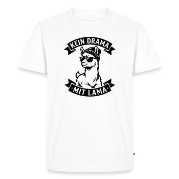 No drama with llama - Men's Premium Organic T-Shirt - white - Front - Nico (187cm)