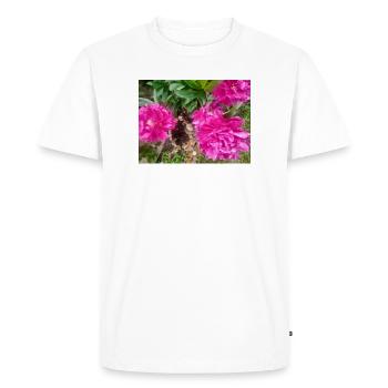 Peonies Fuchsia Garden - Men's Premium Organic T-Shirt - white - Front - Nico (187cm)