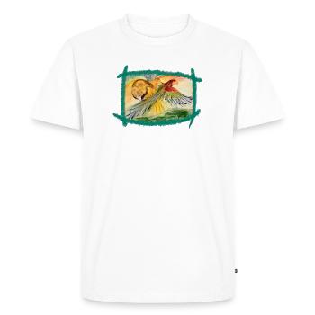 Aras over the rainforest - Men's Premium Organic T-Shirt - white - Front - Nico (187cm)