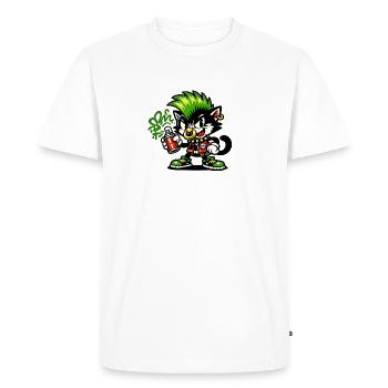 Graffiti Punk Cat Spray - T-shirt Premium bio Homme - blanc - Devant - Nico (187cm)