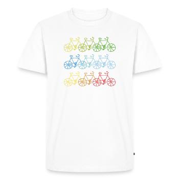 Cadeau de bicyclette coloré - T-shirt Premium bio Homme - blanc - Devant - Nico (187cm)