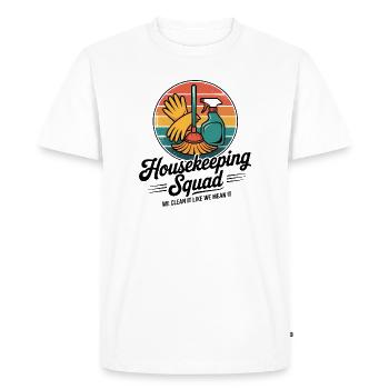 Funny Cleaning Design - Men's Premium Organic T-Shirt - white - Front - Nico (187cm)