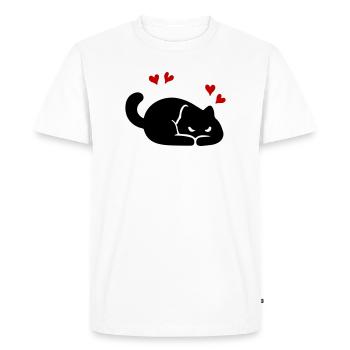 Cœur de Chat Amour - T-shirt Premium bio Homme - blanc - Devant - Nico (187cm)