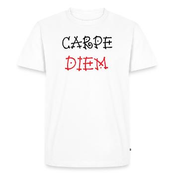 Carpe Diem - Epicurien - T-shirt Premium bio Homme - blanc - Devant - Nico (187cm)