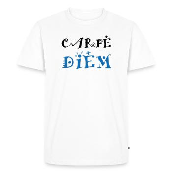 Carpe Diem - T-shirt Premium bio Homme - blanc - Devant - Nico (187cm)